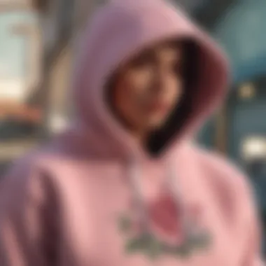Detailing the Artistic Elements of the Rose Hoodie A close-up view of the Riot Society Rose Hoodie showcasing its intricate floral design and quality fabric.