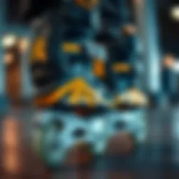 Detailed view of Roces aggressive skates highlighting their unique design and features