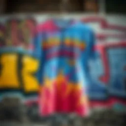 A vibrant Rodman Vintage Tee displayed against a graffiti backdrop