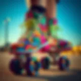 Artistic design of Rollr Grl skates showcasing vibrant colors and patterns