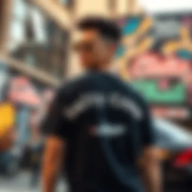 Lifestyle Representation of Salty Crew Chasing Tail T-Shirt Stylish urban setting highlighting the Salty Crew Chasing Tail T-Shirt as a lifestyle choice