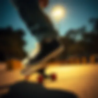 Skateboarding Tricks in Black Shoes A skateboarder performing tricks while wearing black shoes