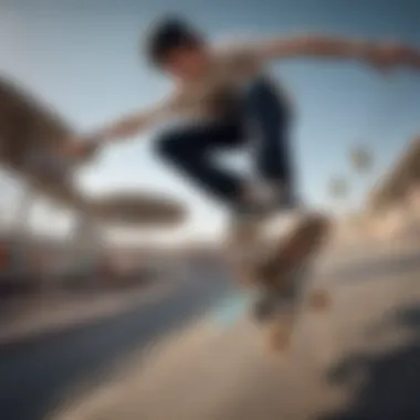 Technology's Impact on Skateboarding A skateboarder using advanced technology to enhance performance