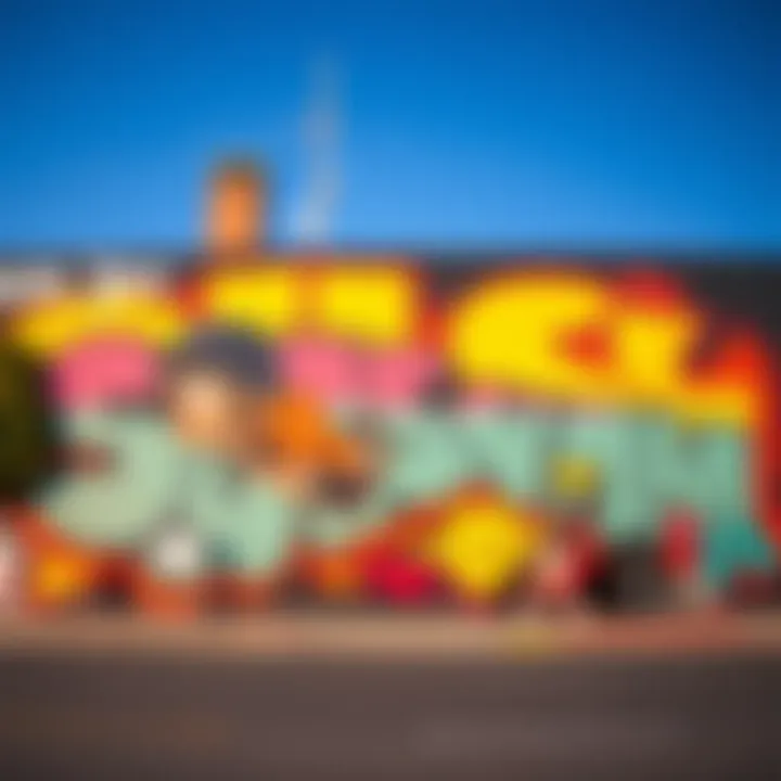 Influence of Skate Culture A vibrant mural illustrating the influence of skate culture