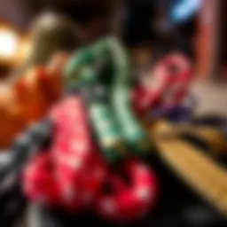 Variety of skateboard shoelaces showcasing different colors and patterns