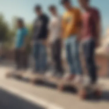 Community Connection Through Tripp Pants Group of skateboarders united by their love for tripp pants