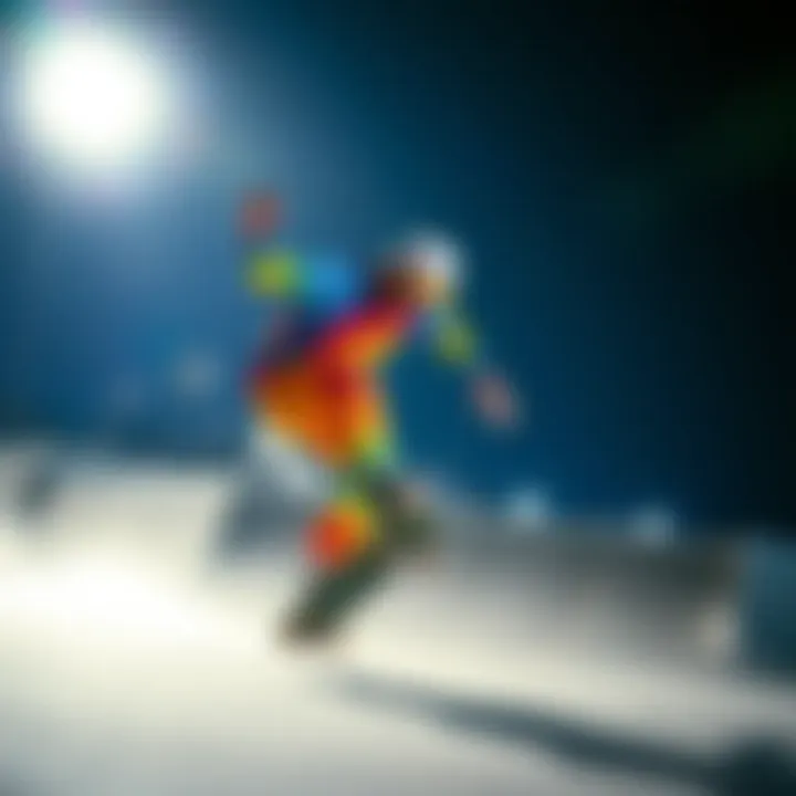 Skater performing tricks in colorful tie dye apparel