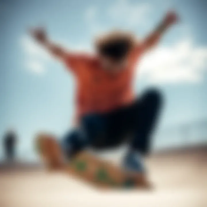 Skater wearing circle rim sunglasses during a trick