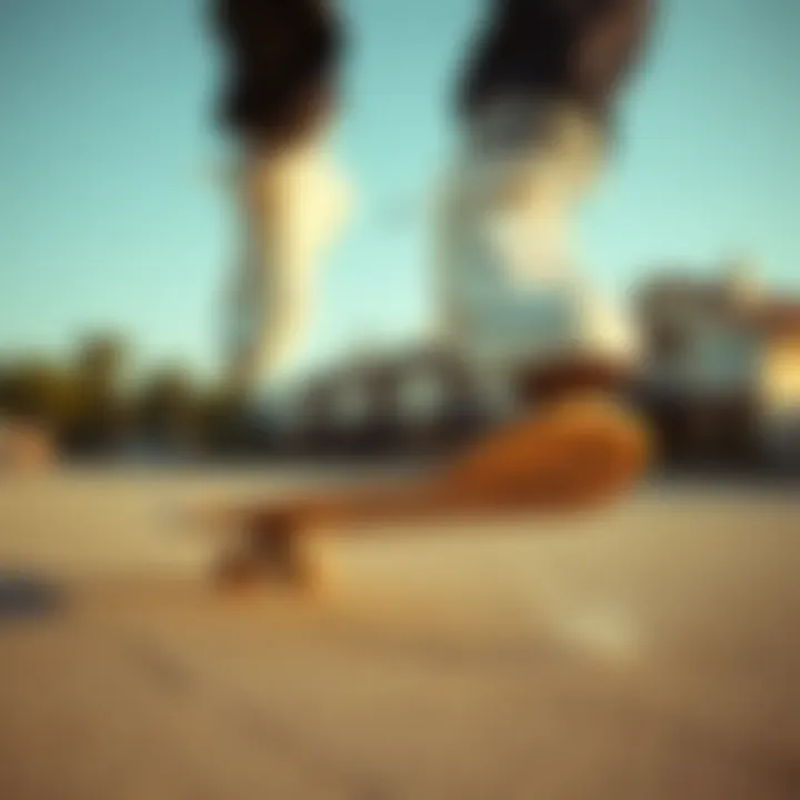 Skater performing a trick while wearing Converse shoes
