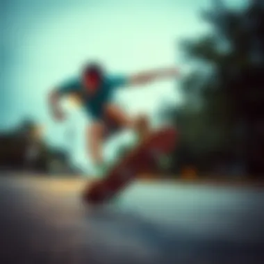 Skater performing tricks wearing Vans with green slip