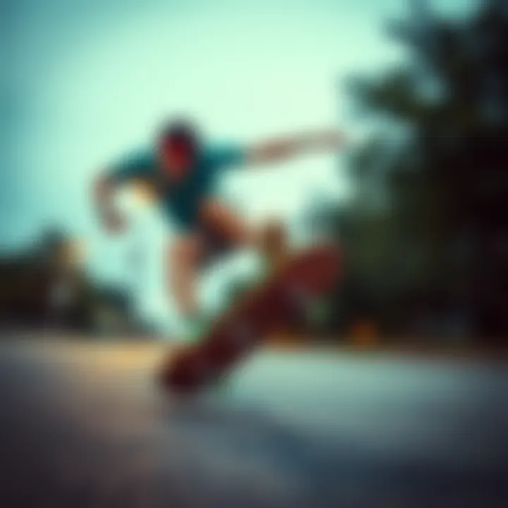 Skater performing tricks wearing Vans with green slip