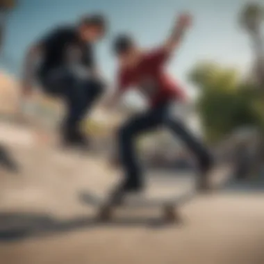 Skaters Embracing the Emerica Lifestyle A group of skaters showcasing Emerica gear in an urban environment