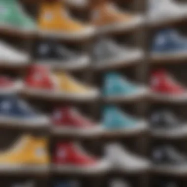 Diverse Styles of Stacked Chuck Taylors A collection of stylish stacked Chuck Taylors in various colors