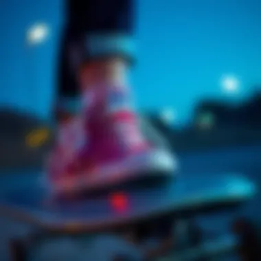 A stylish individual demonstrating various ways to style Rainbow High Top Converse.