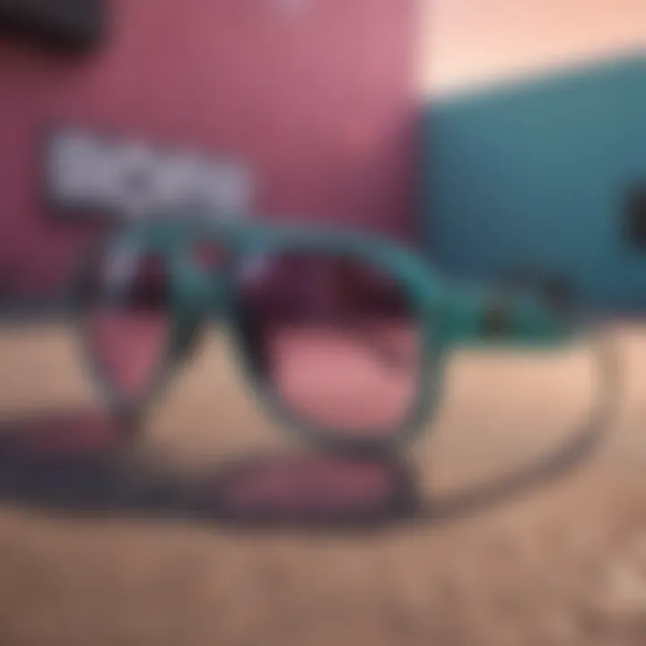 Stylish design of Pit Viper sunglasses against a vibrant background