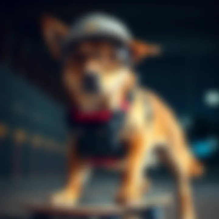 Safety gear for dogs while skateboarding