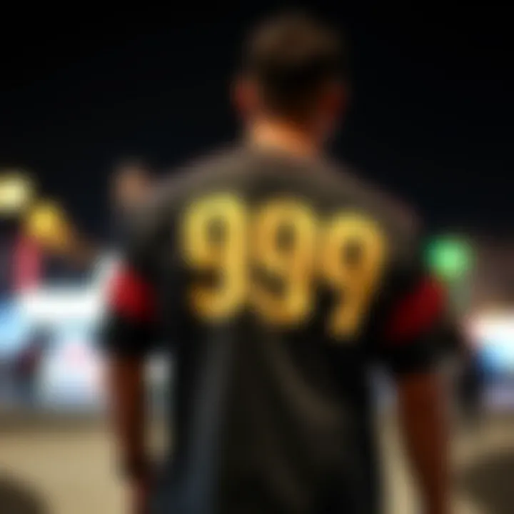 An artistic representation of the 999 shirt as a symbol of identity within the skateboarding community.