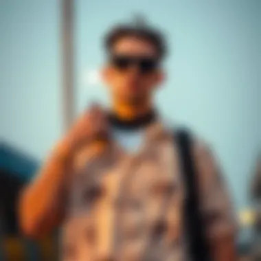 A fashion-forward individual styling a bleached shirt with accessories