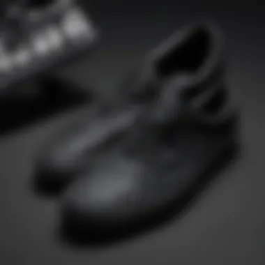 Detailed Design of All Black Checkered Vans Close-up of the design elements of all black checkered Vans