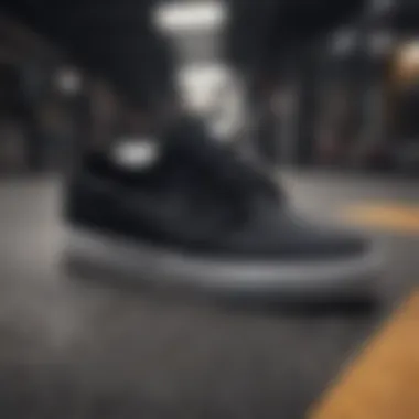 Design Features of Janoski Black Close-up of the unique design of Janoski Black shoes
