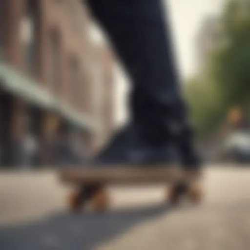 Stylish Janoski Black shoes on a skateboard