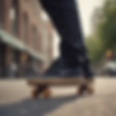 Janoski Black Shoes in Action Stylish Janoski Black shoes on a skateboard