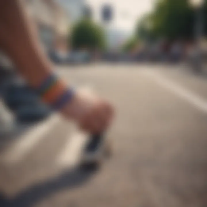 Wristbands displayed in a vibrant skateboarding setting, reflecting their cultural significance