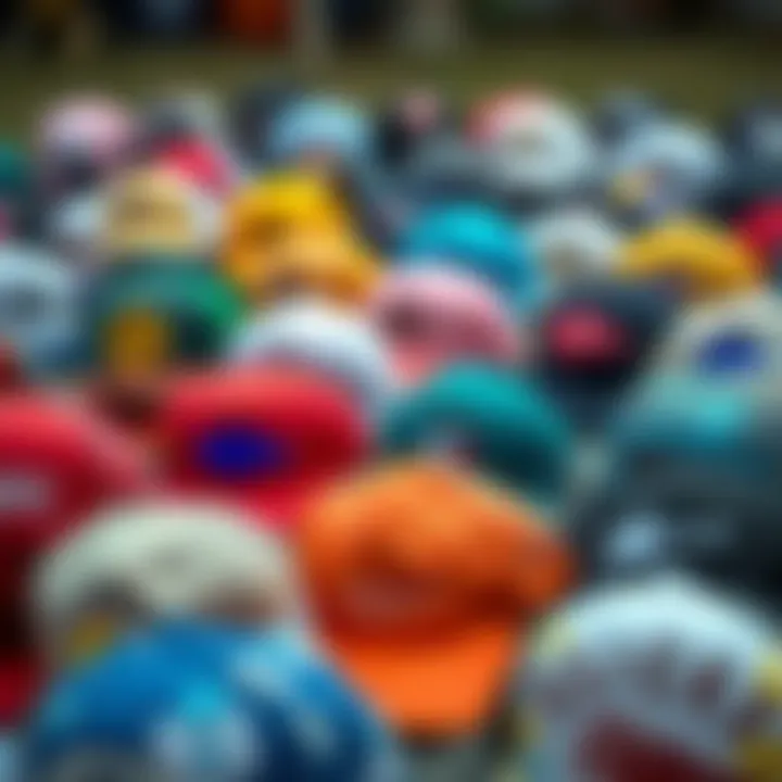 Diverse Collection of Trucker Hat Designs Group of diverse trucker hats displayed in various colors and designs