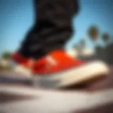 A close-up of slip-on skate shoes highlighting their unique design features.