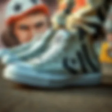 Historical collage of Converse's influence in skateboarding culture