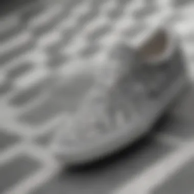 Texture Details of Grey Checkered Vans Close-up of the texture of grey checkered Vans