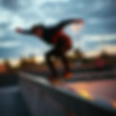 Technical Skills in Action Skater performing a grind on a rail