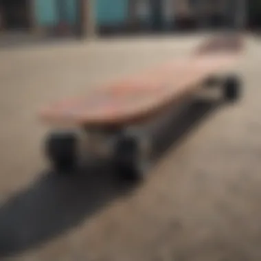 Craftsmanship of Long Skateboards A vibrant long skateboard showcasing intricate designs and craftsmanship