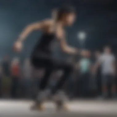 Performance and Style: The Black Tank Top in Action A skater performing tricks while wearing a black tank top