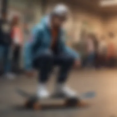 The Historical Journey of Skatewear Evolution Historical skatewear illustrations contrasting past and present jacket styles