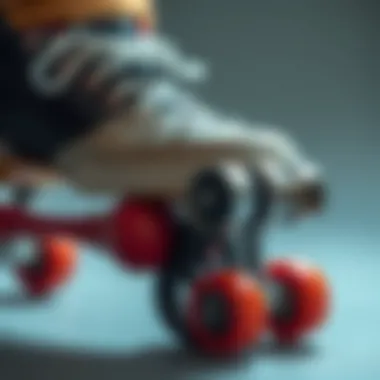 A close-up of engineering components used in modern skate attachments.