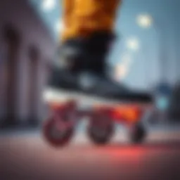 An innovative shoe roller skate attachment showcasing its streamlined design.