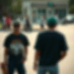 Historical representation of t-shirt evolution in skate culture