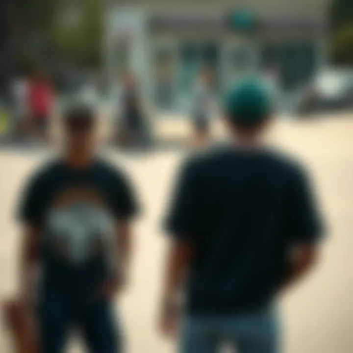 Historical representation of t-shirt evolution in skate culture