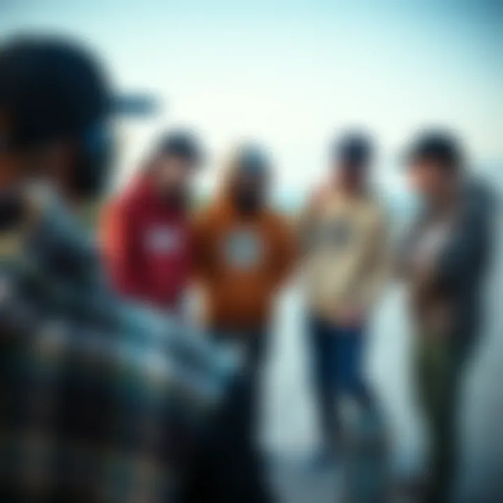 Group of skaters discussing their favorite slip proof Vans