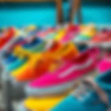 Stylish arrangement of slip proof Vans in various colors