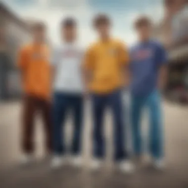 Diverse Styles: Dickies Pants in the Skate Community A group of skaters in various styles of Dickies pants
