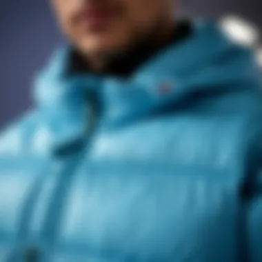 Close-up of the jacket fabric and details