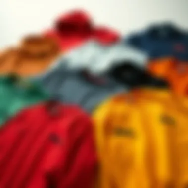 An array of crewneck sweatshirts in various colors and styles, symbolizing versatility.