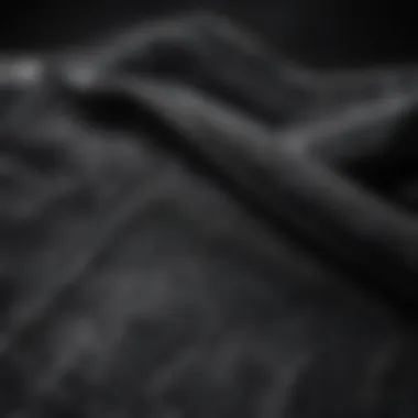 Texture of Black Acid Wash Denim Close-up of the texture of black acid wash denim