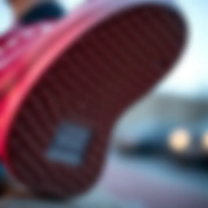 Close-up of Vans rubber sole showcasing its texture and grip