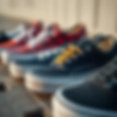Comparison of different rubber sole designs used in Vans skate shoes