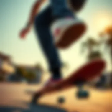 Skater performing a trick while wearing Vans shoes with rubber soles