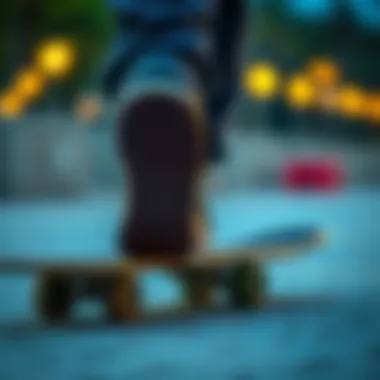 Skateboarding with Specialized Insoles Close-up of a skateboarder’s foot with specialized insoles in action