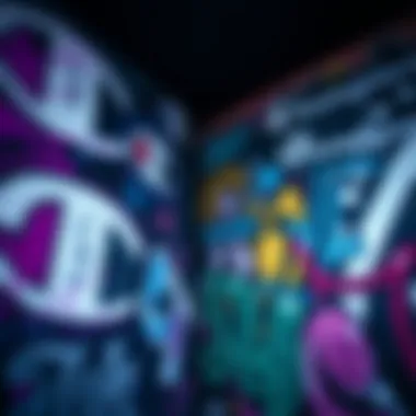 Graffiti art featuring champion wear brand logos, illustrating cultural connection.